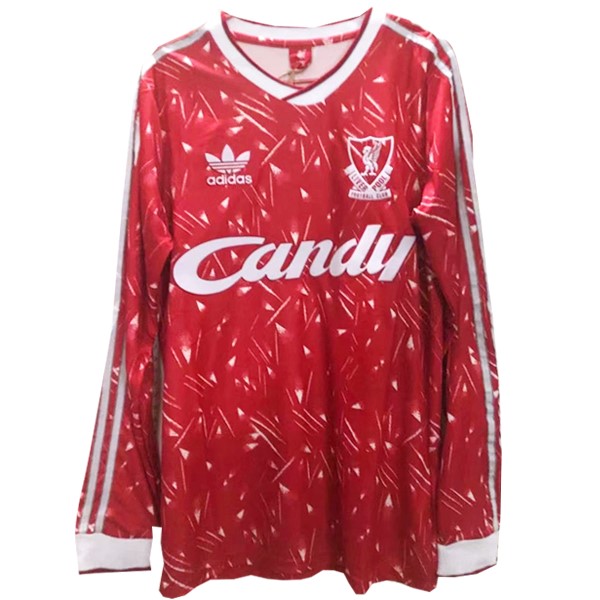 Authentic Camiseta Liverpool 1ª ML Retro 1989 1991 Rojo